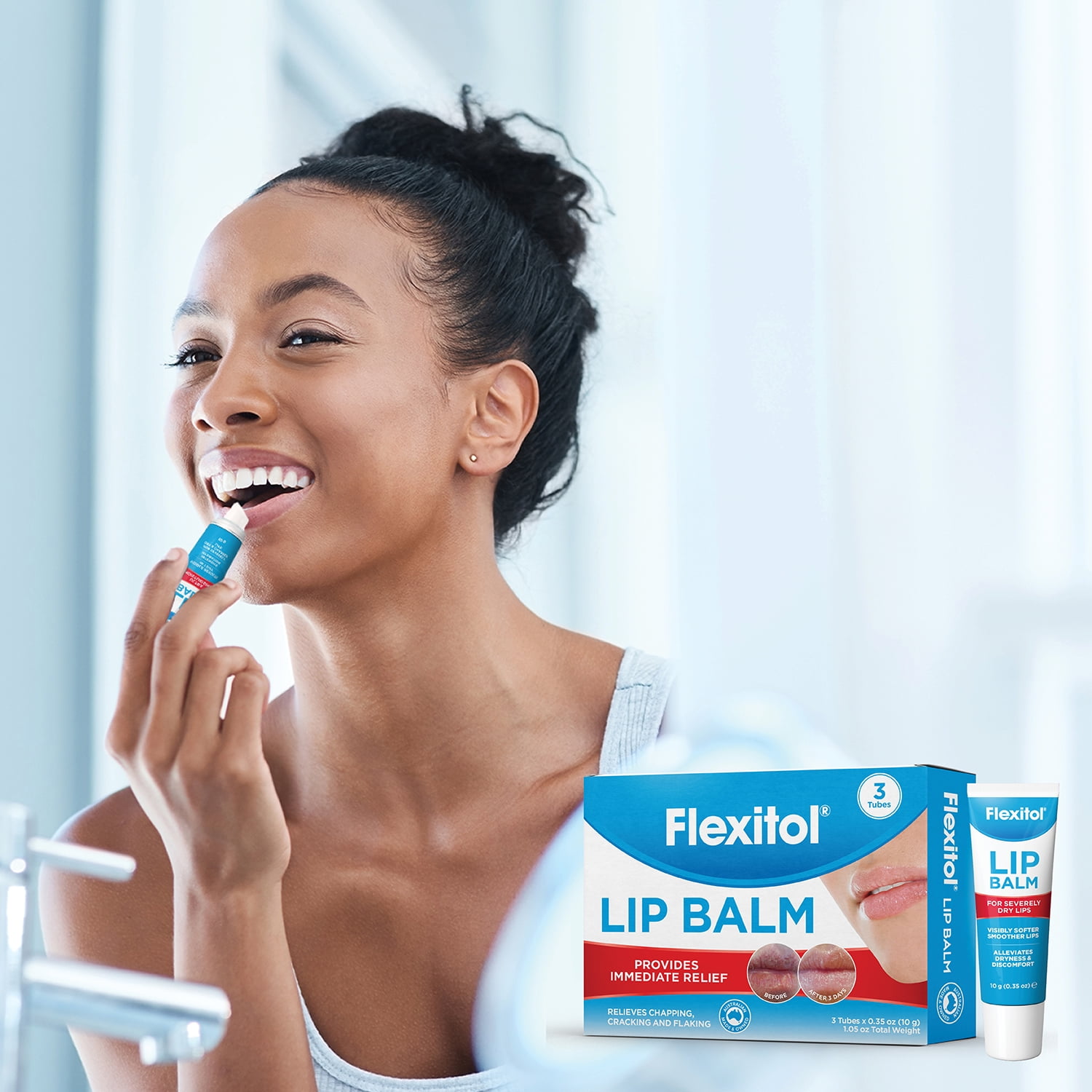 Flexitol Lip Care Treatment Balm 0.35 Ounce Tube 3 Pack Walmart