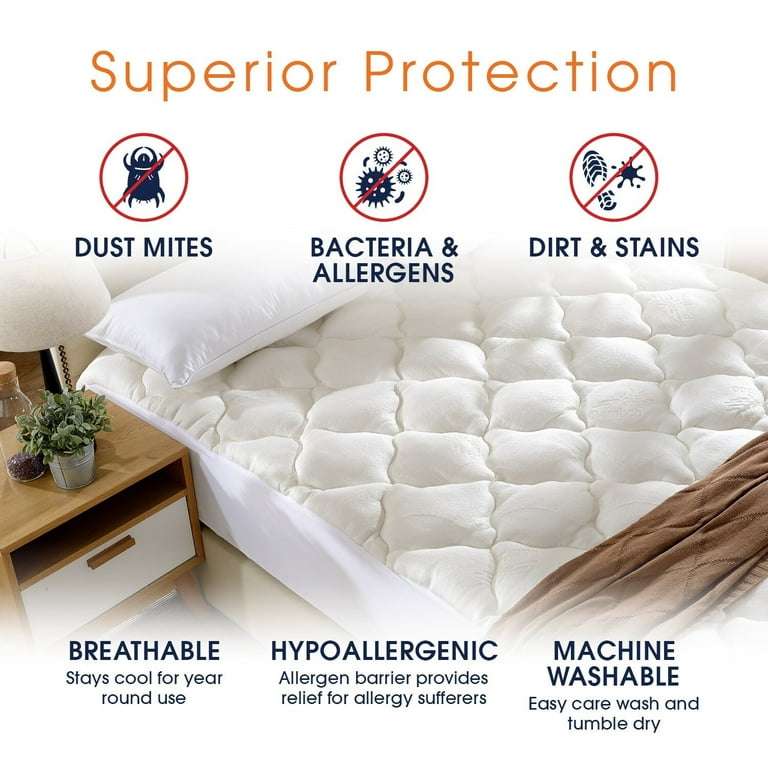 Cheer Collection Mattress Topper Pad and Mattress Protector - Twin