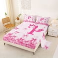 thumbnail image 2 of Erosebridal Girly Pink Bow-tie Bed Sheets, Kawaii Monogrammed P King Sheets, 4pcs, 2 of 5