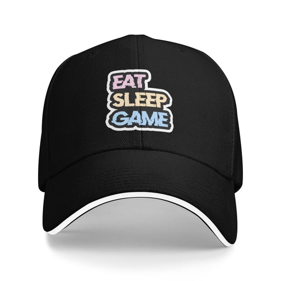Eat Sleep Game Unisex Sandwich Cap Classic Baseball Capunisex Adjustable Casquette Dad Hat