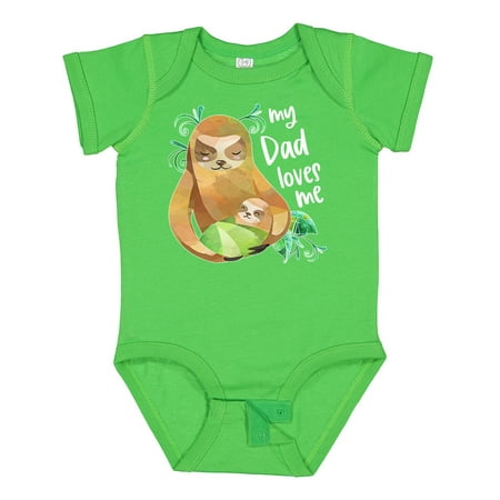 

Inktastic My Dad Loves Me Cute Sloth and Baby Gift Baby Boy or Baby Girl Bodysuit