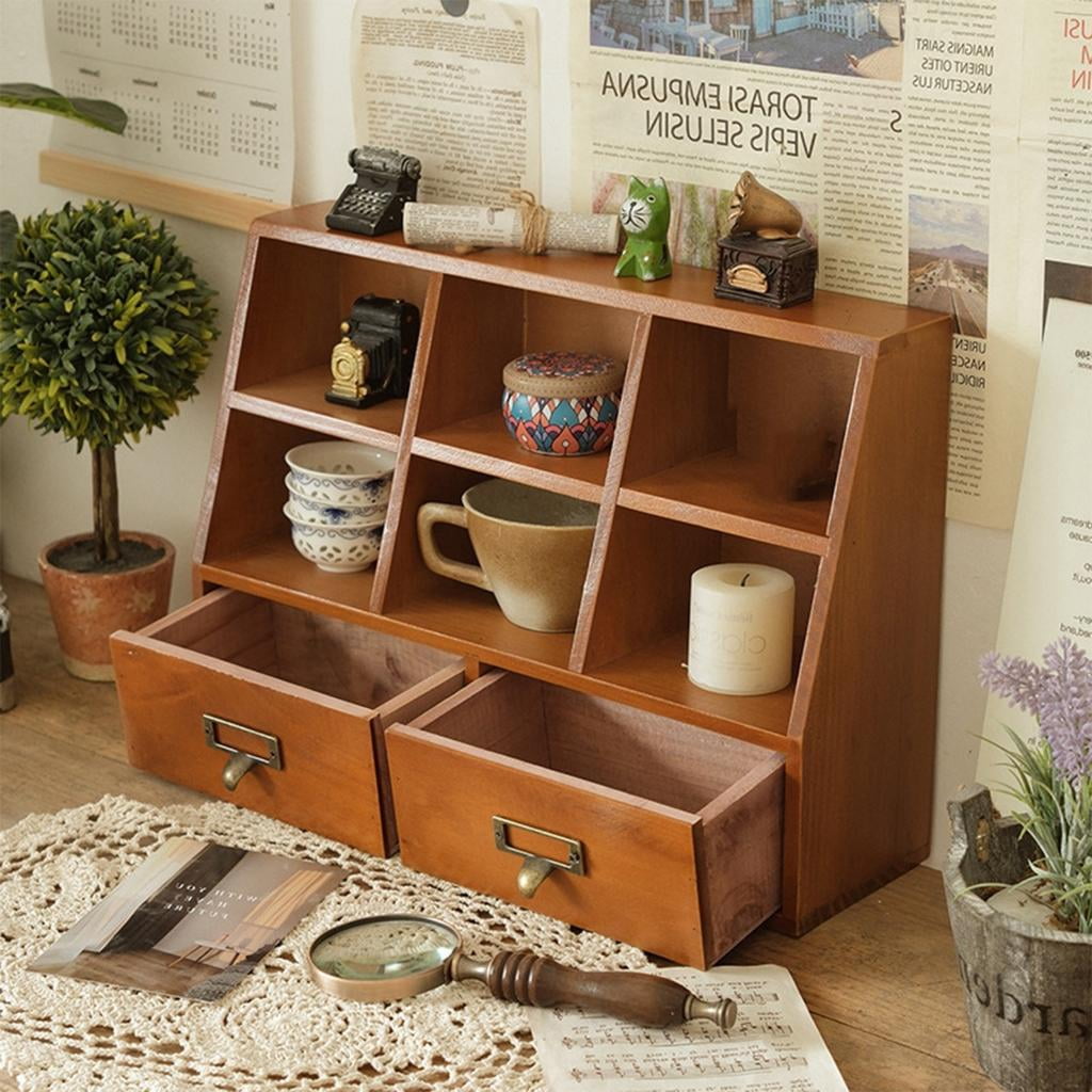 Multifunctional Drawer Organizers 6 Open Compartments 2 Bottom Storage