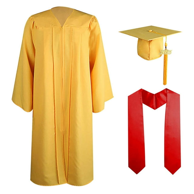 GraduationMall Graduation Gown And Cap For Adults 2025 Year Charm Unisex