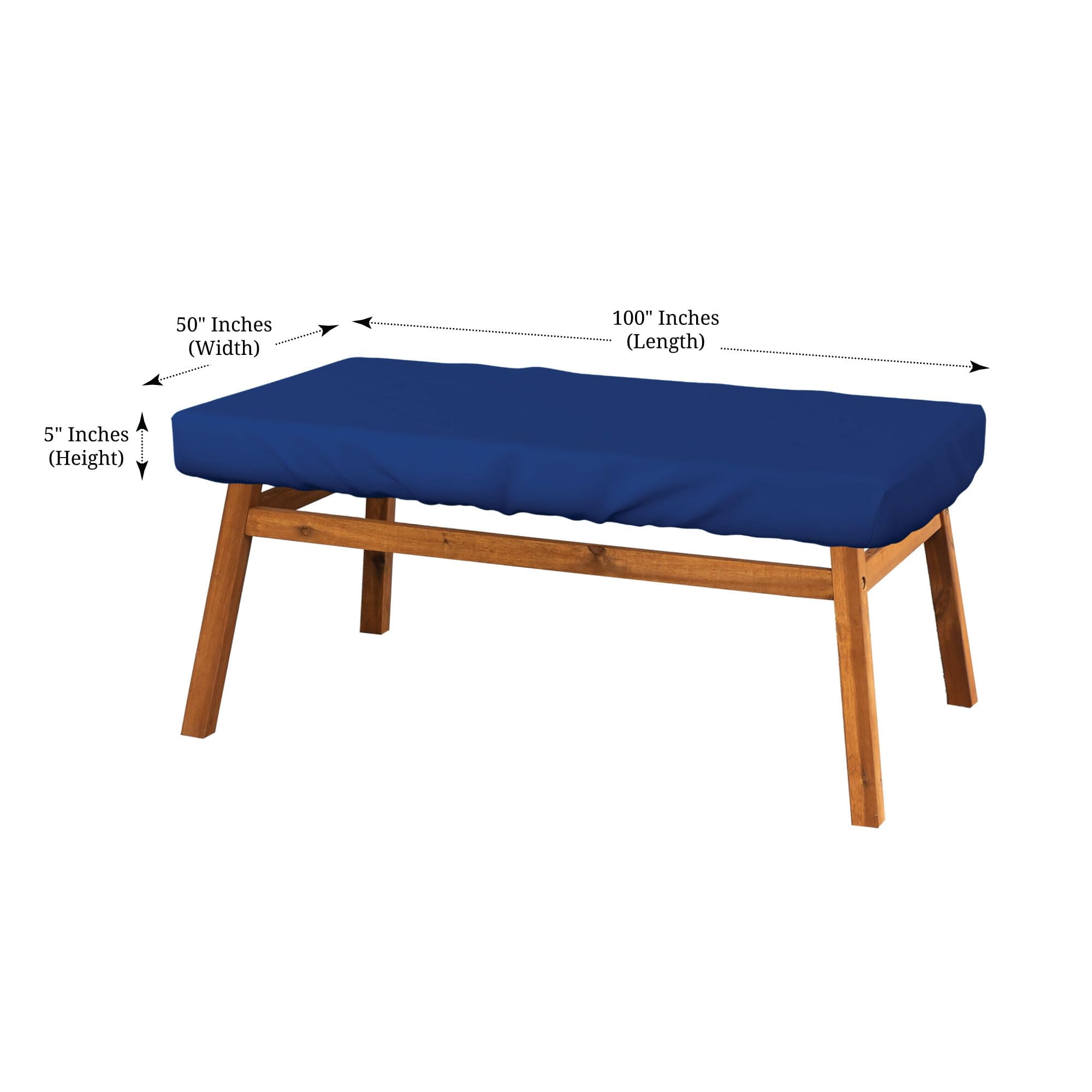 Covers & All Rectangle Table Top Cover, 18 Oz Heavy Duty Waterproof UV & Weather Resistant Patio Table Cover, Outdoor Table Cover for Patio Outdoor Furniture (5" H x 100" W x 50" D Inches, Blue)