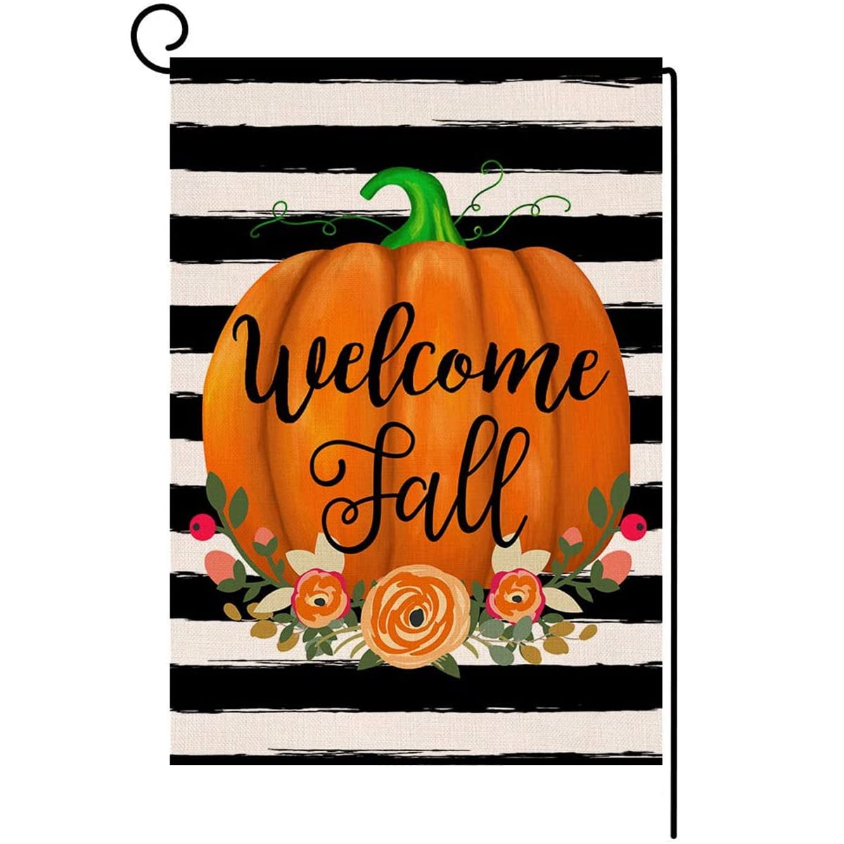 Love Fall Pumpkin House Flag Burlap Vertical Double Sided Autumn Outdoor Decorations Seasonal 28 x 40 Inch