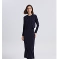 thumbnail image 2 of Cárdigan con cremallera y hasta el tobillo para mujer, Vestido largo de fibra natural, ropa de tela con ribetes, 2 of 4