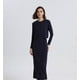 thumbnail image 2 of Cárdigan con cremallera y hasta el tobillo para mujer, Vestido largo de fibra natural, ropa de tela con ribetes, 2 of 4