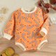 thumbnail image 5 of Gibobby Pañalero de algodón Bebé niños niñas manga larga estampados de dibujos animados pulóver recién nacido sudadera monos(Naranja, 3-6 Meses), 5 of 5