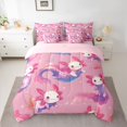 thumbnail image 2 of jejeloiu Kawaii Cute Axolotl 7 Pieces Bedding Comforter Set,Pink Sea Animal Full Bedding Set For Salamander Lover Reversible, 2 of 8