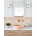 thumbnail image 3 of 10pcs Self-adhesive Splash Wall Tiles, 10x10 Inch Self-adhesive Subway Tiles, High Quality Pink, Suitable for Kitchen and Bathroom Walasy DIY Home Decoration, Waterproof and Oil-proof, Easy to Clean, 3 of 6