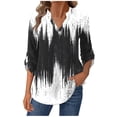 thumbnail image 2 of Fashion Women's Casual Printed Comfortable Long Sleeved Blouse T-Shirt Top With Buttons, 2 of 8