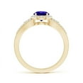 thumbnail image 2 of ANGARA Natural Split Shank Round Tanzanite Halo Ring with Cluster Diamonds in 14K Yellow Gold for Women (Size-6mm) | December Birthstone, Anniversary, Jewelry Gift for Women | Natural Tanzanite Ring, 2 of 7