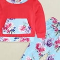 thumbnail image 4 of Toddler Baby Girl Outfits Long Sleeve Letter Print Sweatshirt Tops + Sweatpants Fall Winter Clothes Set 6-12 Months 12-24 Months 2t 3t 4t 5t 6t 7t 8t 9t Children Red 6-12 Months, 4 of 4
