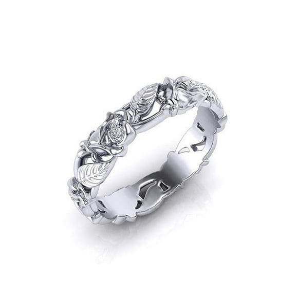 Vintage Inspired Gold Plated Copper Ring with Sterling Silver Inlay and Leaf Design for Women