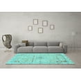 thumbnail image 3 of Ahgly Company Indoor Square Abstract Light Blue Modern Area Rugs, 3' Square, 3 of 4