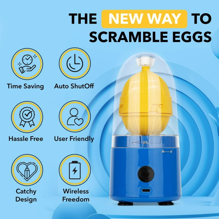 Egg Yolk Blue Mixer Scrambler Shaker Electric Blender Spinner USA