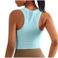 thumbnail image 3 of Lolmot Débardeur pour Femmes, Blouse de Sport Unie à Col Rond avec Coussin de Poitrine, 3 of 4