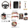 thumbnail image 6 of Qpednta Boho Flowers Car Seat Covers Set 15Pcs with Trash Can, Full Set Includes Steering Wheel Cover, Auto Seat Belt Cover, Garbage Bin, Cup Coasters, Storage Organizer, Universal Fit, 6 of 7