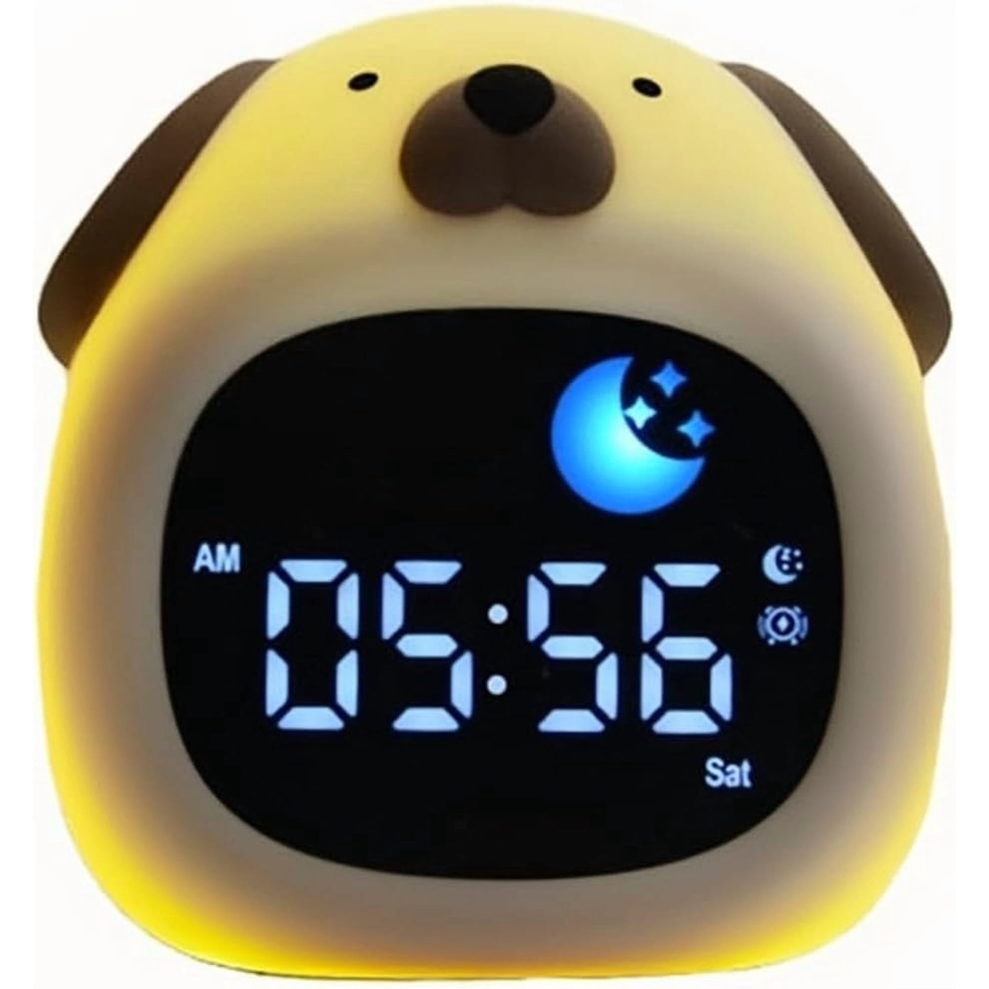 Puppy Animal Alarm Clock With Night Light, USB Rechargeable Sleep Trainer With 6 Music Modes For Bedroom