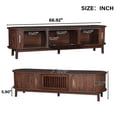 thumbnail image 2 of Harper & Bright Designs Vintage TV Stand with Sliding-Door for 75 inch TV, Wood TV Storage Cabinet Table with Doors and Solid Wood Legs for Living Room, Dark Brown, 2 of 16