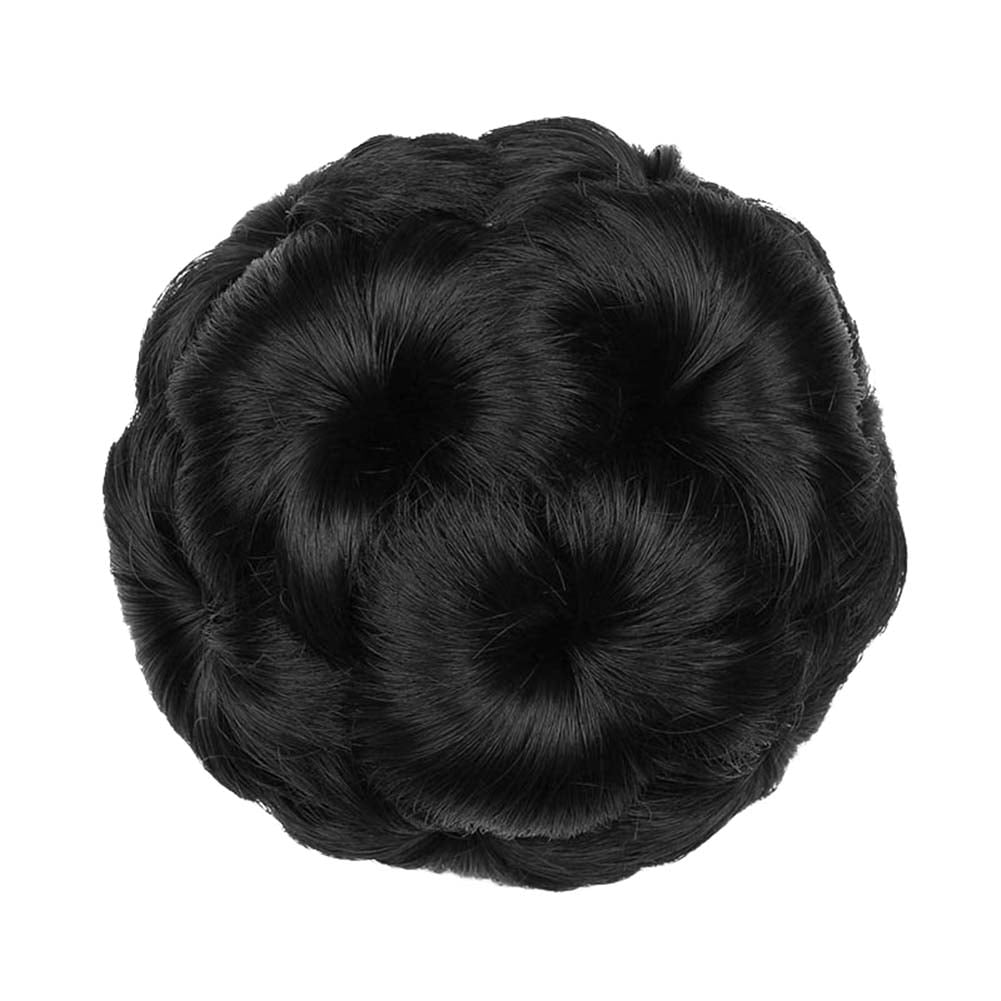 VEARAER Faux Synthetic Hair Bun Extension Elastic Wavy Bridal Donut