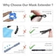thumbnail image 4 of Correa extensora para mascarilla, 10 unidades de tejido elástico para sujetar mascarillas, clip para sujetar las orejas con correa ajustable para la parte posterior de la cabeza, 4 of 5