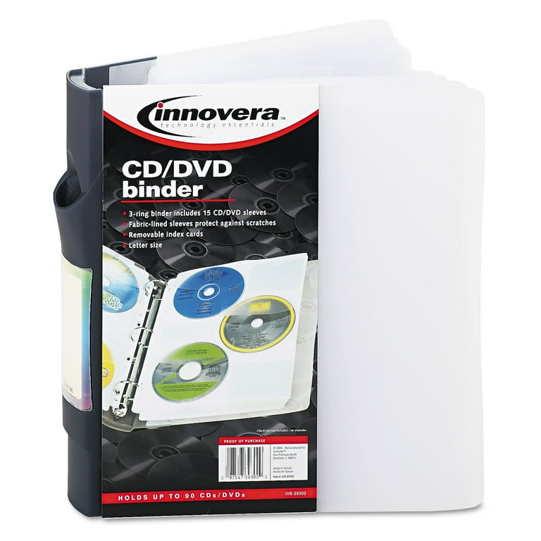 CD/DVD Three-Ring Refillable Binder, Holds 90 Discs, Midnight Blue/Clear CD/DVD Three-Ring Refillable Binder, Holds 90 Discs, Midnight Blue/Clear