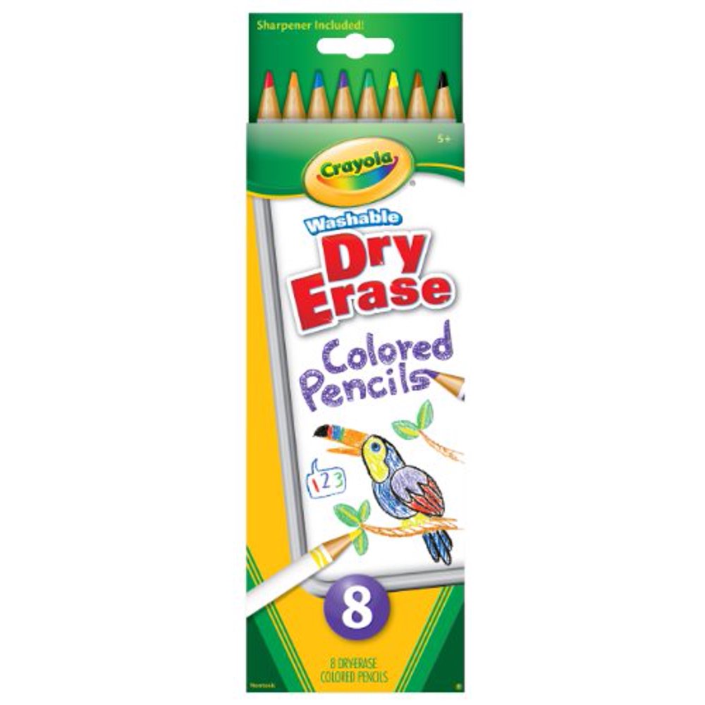Crayola 8 Count Washable DryErase Colored Pencils