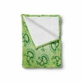 thumbnail image 2 of Green Soft Flannel Fleece Throw Blanket, Doodle Style Drawing of Alien Frogs Fantasy Theme Watercolors Cartoon Like Pattern Kids, Cozy Plush for Indoor and Outdoor Use, 70" x 90", Green, by Ambesonne, 2 of 6