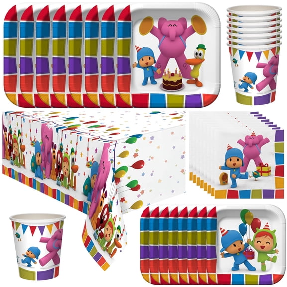 Pocoyo Party Decorations Tableware Deluxe Set for 16 Guests