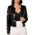 thumbnail image 1 of Blazer de Fête Décoration à Sequins Col Rond Manches Longues Ajusté Cardigan Déguisement Mode Urbaine Femmes Op, 1 of 5