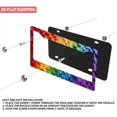 thumbnail image 3 of 1Pack License Plate Frames with Rainbow Cube Pattern Includes Screws & Caps Full Accessories Included Size 6.3x12.2inch(16x31cm), 3 of 8