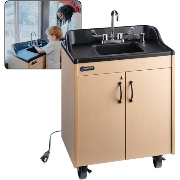 Ozark River Manufacturing Lil Premier, Child Height Portable Sink Handwashing Station for Kids, Hot Water Handwashing for Daycares and Classrooms, 110V