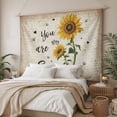 thumbnail image 3 of Yellow Sunflower Tapestry for Bedroom Wall Hanging Tapestry, Summer Vintage Flower Bee Sunshine Ceiling Backdrop Tapestries Poster Blanket Wall Decor for Teens Room Living Room Dorm 51" x 59", 3 of 8