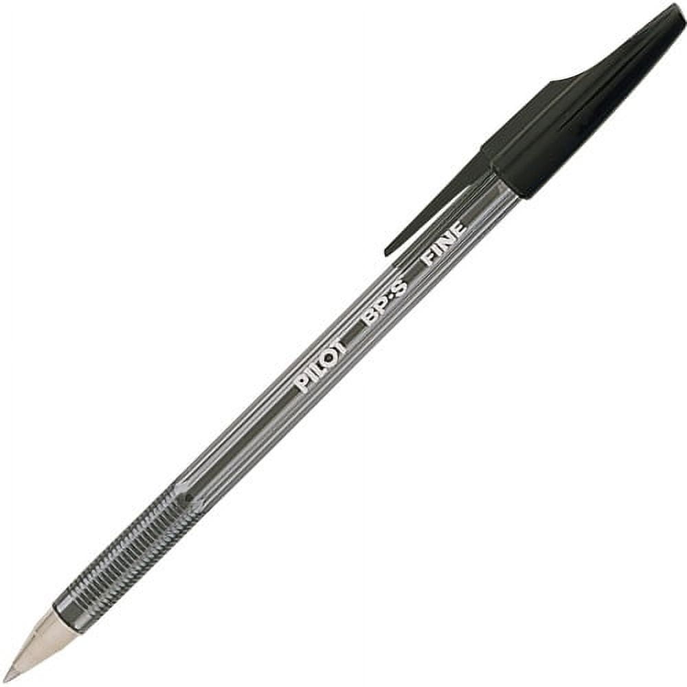 Business Source Ballpoint Stick Pens, Fine Pt, Light Gray Barrel, Black