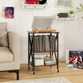 thumbnail image 4 of Costway Record Player Stand Vinyl Record Storage Table Holds Up to 121 Vinyl Records Coffee, 4 of 10