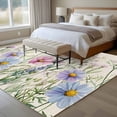 thumbnail image 4 of Spring Floral Area Rug 5x8 FT, Non Slip Bedroom Throw Carpet, Wildflowers Herbs Summer Botanical Vintage Washable Soft Floor Carpet Non-Shedding Rug for Living Room Nursery Dorm Office, 4 of 9