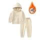thumbnail image 5 of Gibobby Sudadera con capucha y pantalones para niño pequeños, camisa de manga larga sólida, sudaderas con capucha, conjunto de 2 uds para niños y trajes(Beige,18-24 Meses), 5 of 5