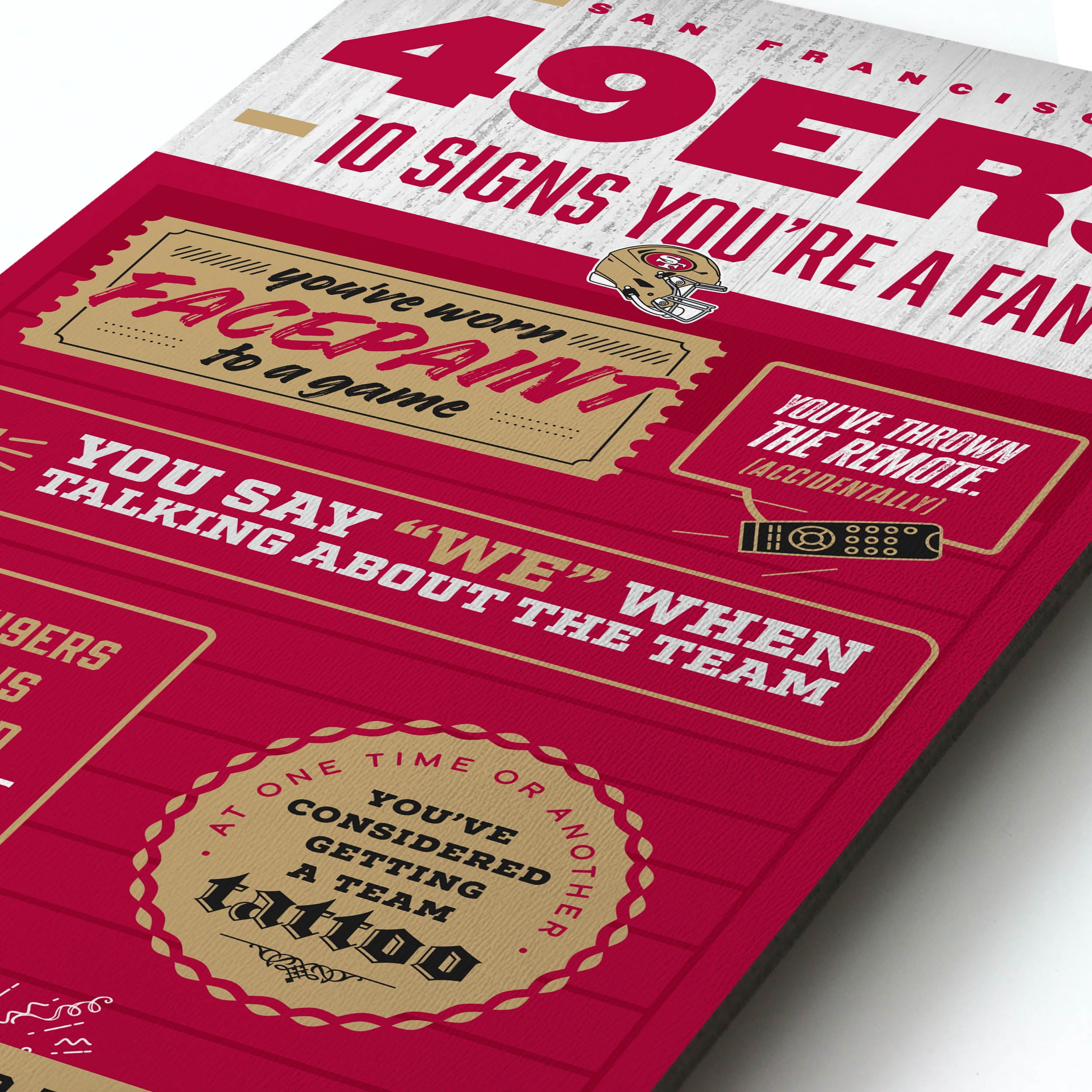 YouTheFan NFL San Francisco 49ers 3D Top 10 Wall Art