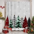 thumbnail image 2 of Christmas Tree Shower Curtains for Bathroom, Red Black Plaid Christmas Snowflakes Waterproof Fabric Shower Curtain for Bathroom Bathtub Decoration, Machine Washable, 60"x72", 2 of 9