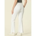 thumbnail image 4 of DARING DIVA Women's Flare Denim Pants High Waist Stretch Bell Bottoms Jeans M White, 4 of 6