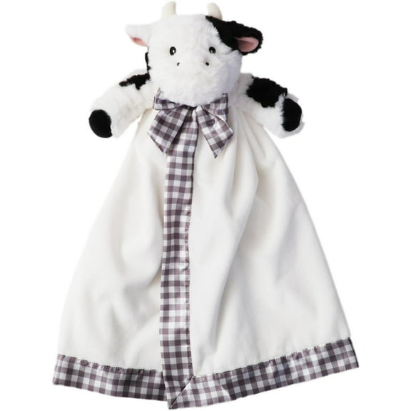 Bearington Lil' Gilly 18 Inch Cow Loveys for Babies - Security Blanket for Babies - Lovies Security Blanket with Stuffed Animal - Cow Lovey