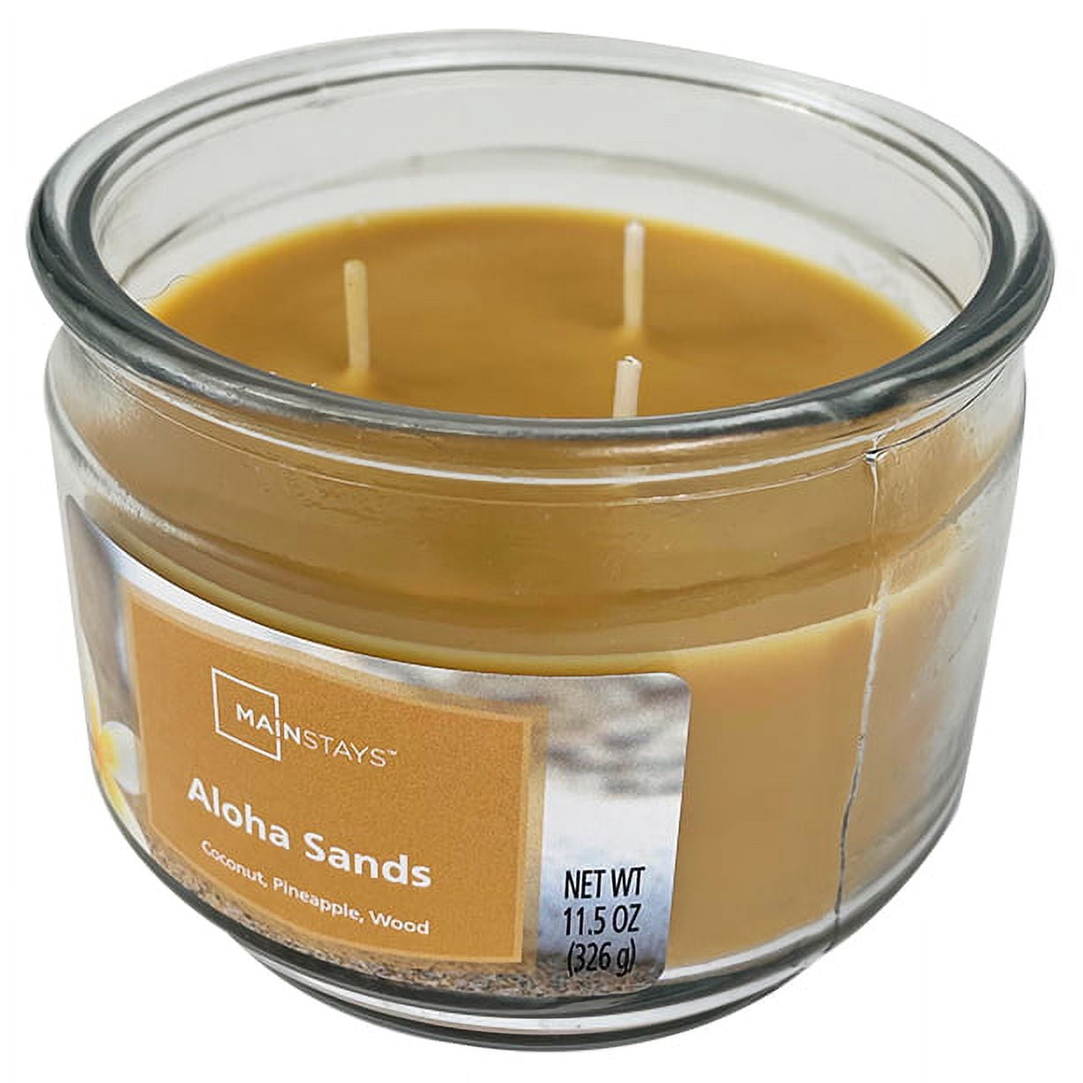 Mainstays Aloha Sands Scented 3-Wick Glass Jar Candle, 11.5 oz.