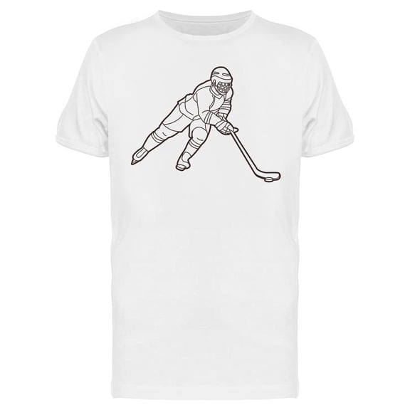 Hockey Player With Pock Design T-Shirt Men -Image by Shutterstock, Male Small