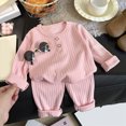 thumbnail image 2 of KPOPLK Boys Long Sleeve & Pants Pajama Set 6M-8Y Lightweight Breathable 2-Piece PJs Solid Jammies for Little & Big Boys,Size 1-2 Years, 2 of 5
