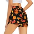 thumbnail image 3 of Goofa Thanksgiving Turkey 1 Printed Women 2 in 1 Running Shorts,Quick Dry Athletic Workout Shorts,High Waisted Athletic Shorts with Liner Pockets-Large, 3 of 9
