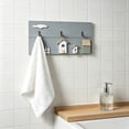 thumbnail image 4 of Rustic Wooden Wall Mounted Coat Rack, Cute House Pattern Sturdy 3 Hooks No Drill Smooth Hook Edges, Entryway Organizer Holders Rack Decor for Key Home Porch Store Apartment Dorm Office Daily Hosting, 4 of 6