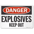 thumbnail image 1 of Isaric Aluminum sign danger-explosives, keep out metal centimeters Size: 12 x 8 Inches, 1 of 4