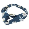 thumbnail image 4 of Unique Bargains 1 Pc Fashion Lily Pattern Cross Elastic Hairband for Women Navy Blue, 4 of 6