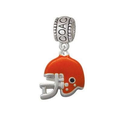 Small Orange Football Helmet - Coach Charm Bead